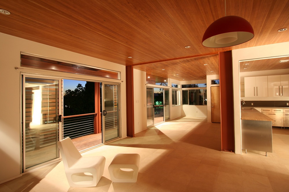 Ceiling Douglas Fir wood in POrtland home stylish modern 1